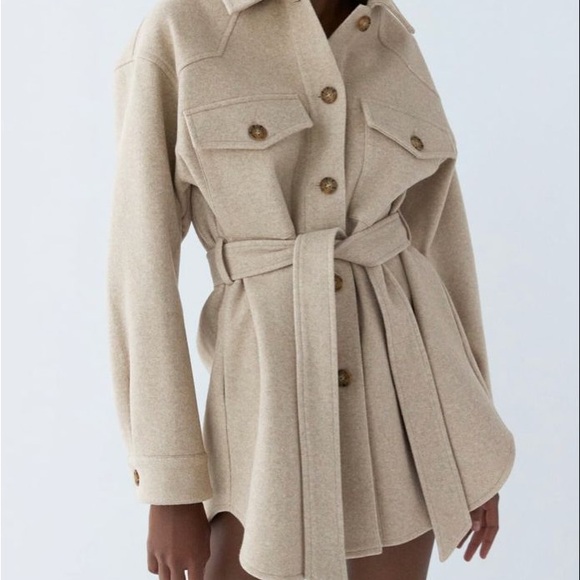 Zara belted overshirt/shacket - Picture 2 of 10